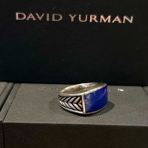 David Yurman Lapis Ring Sterling Silver Size 8